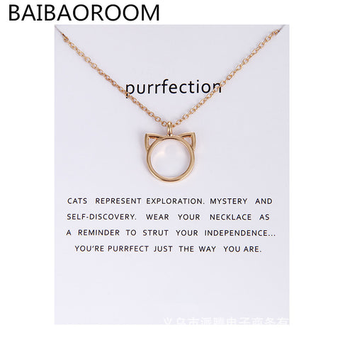 Fashion Jewelry Purrfection cat ear  Necklace For Women