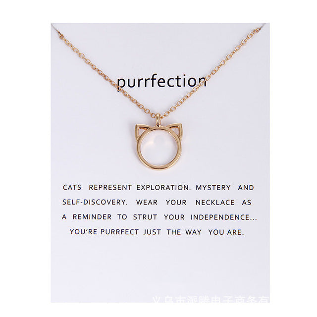 Fashion Jewelry Purrfection cat ear  Necklace For Women