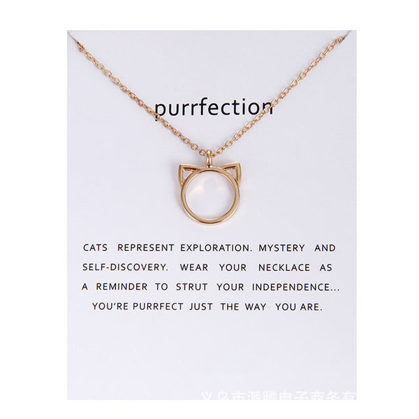 Fashion Jewelry Purrfection cat ear  Necklace For Women