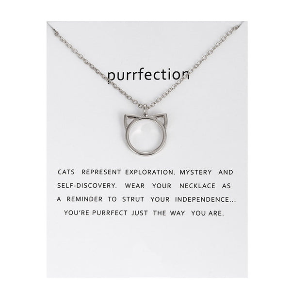 Fashion Jewelry Purrfection cat ear  Necklace For Women