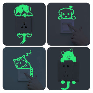 New Luminous Sticker Wall Decoration cats dogs