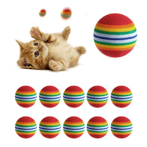 10Pcs Colorful Cat Toy Ball Interactive Cat Toys