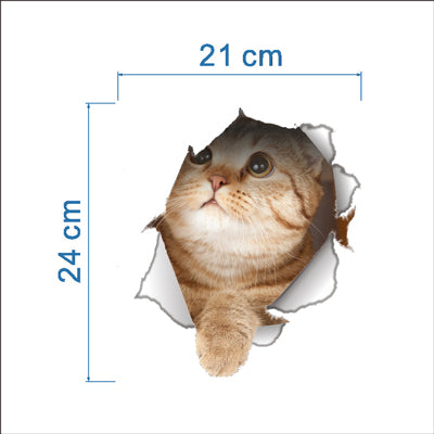 3D Cats Wall Funny Stickers Toilet Stickers