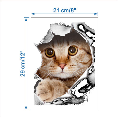 3D Cats Wall Funny Stickers Toilet Stickers