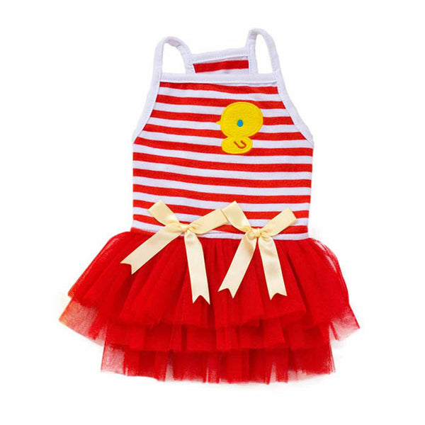 2020 Sweet Pet Cotton Striped Princess Dresses Dog / Cat